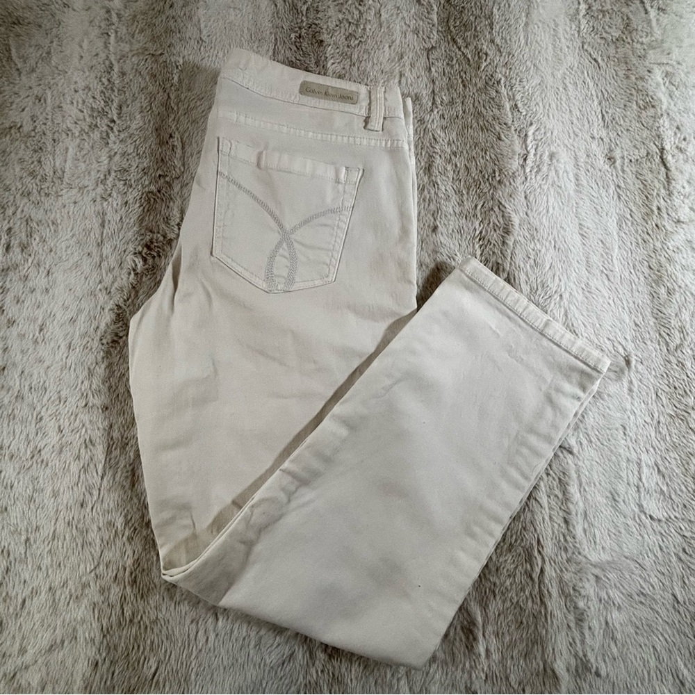 Calvin Klein Skinny Crop White Jeans Size 8